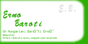 erno baroti business card